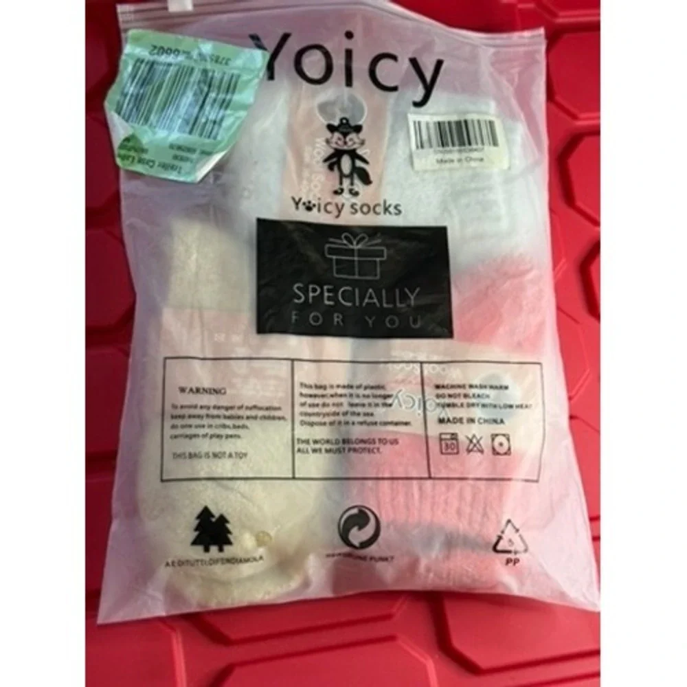 Yoicy Wool Blend Socks 3 Pair Set Multi Color Thermal Winter Knit Crew Socks NEW